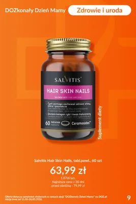 Suplement diety Salvitis Hair Skin Nails tabl.powl. promocja w DOZ.PL