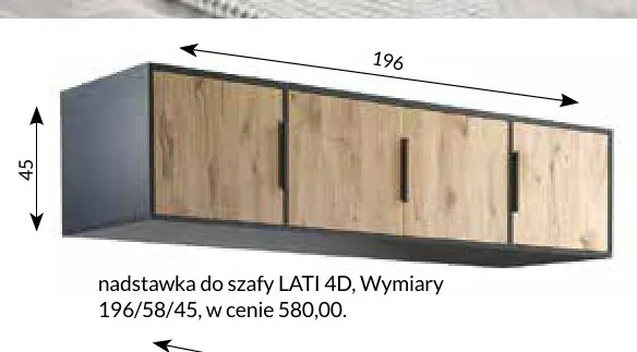 Nadstawka do szafy Lati 4D promocja w Abra Meble