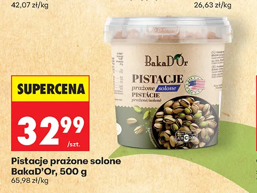 Pistacje prażone solone BakaD'Or promocja w Biedronka