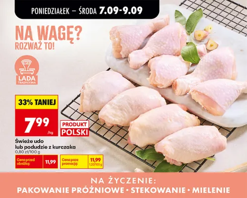 Świeże udo z kurczaka promocja w Biedronka
