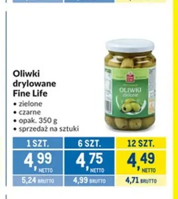 Oliwki drylowane zielone Fine Life promocja w Makro