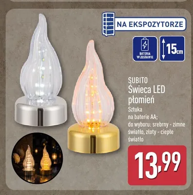 Świeca LED płomień Subito promocja w Aldi