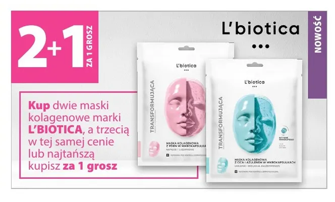 Maska kolagenowa L'biotica promocja w Hebe