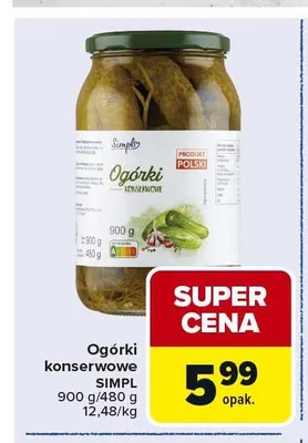 Ogórki konserwowe Simpl promocja w Carrefour
