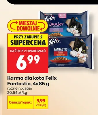 Karma dla kota Felix Junior Fantastic 4-pak 85 g promocja w Biedronka