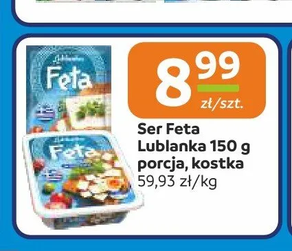 Ser Feta Lublanka porcja kostka 150g promocja w Społem Częstochowa