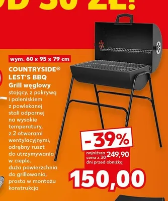 Grill węglowy Countryside Let's BBQ promocja w Kaufland