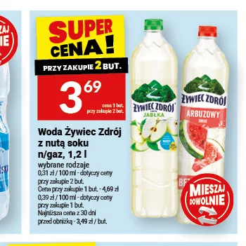 Woda Żywiec Zdrój z nutą soku arbuz promocja w Twój Market