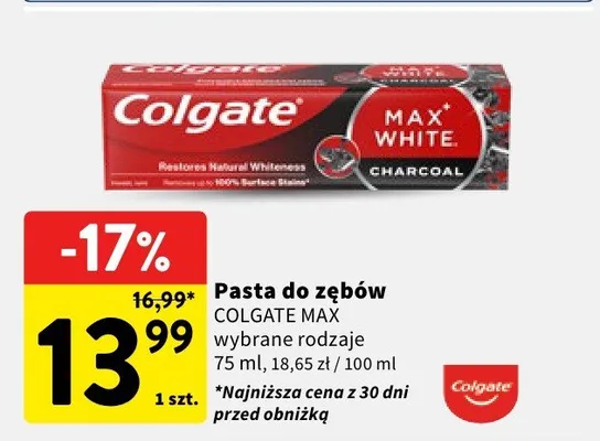Pasta do zębów COLGATE MAX wybrane rodzaje promocja w Intermarche