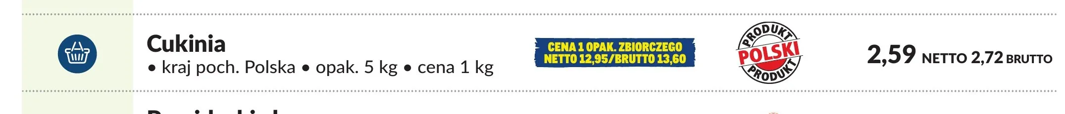 Cukinia promocja w Makro
