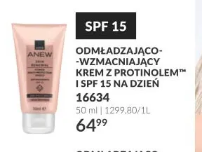 Odmładzająco-wzmacniający krem z Protinolem i SPF 15 na dzień Anew promocja w AVON