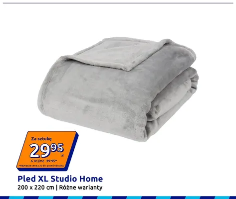 Pled XL Studio Home 200x220 cm promocja w Action
