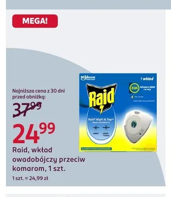 Wkład owadobójczy przeciw komarom Raid promocja w Rossmann