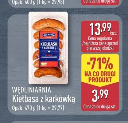 Kiełbasa z karkówką Wędliniarnia promocja w Aldi