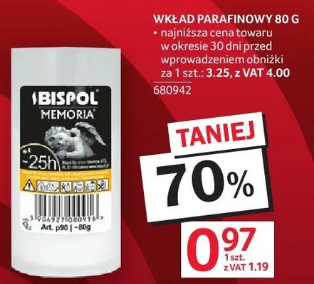 Wkład parafinowy 80 g promocja w Selgros