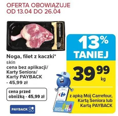 Noga, filet z kaczki SKIN promocja w Carrefour
