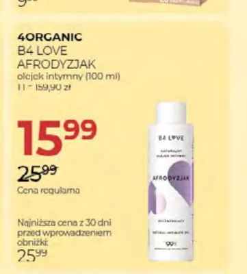 Olejek intymny 4organic B4 Love Afrodyzjak promocja w Drogerie Jawa