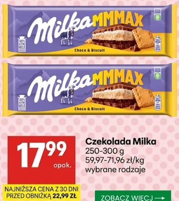 Czekolada Milka MMMAX Choco & Biscuit promocja w Delikatesy Centrum
