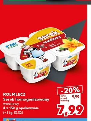 Serek homogenizowany waniliowy 4-pak Rolmlecz promocja w Kaufland
