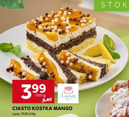Ciasto Kostka Mango Lazurowa promocja w Stokrotka