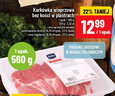 Karkówka wieprzowa bez kości w plastrach Skiba promocja w POLOmarket