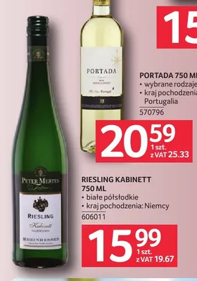 Wino białe Peter Mertes Riesling Kabinett promocja w Selgros