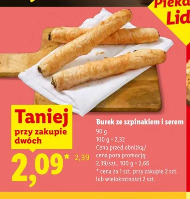 Burek ze szpinakiem i serem promocja w Lidl