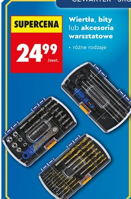 Wiertła, bity lub akcesoria warsztatowe promocja w Biedronka