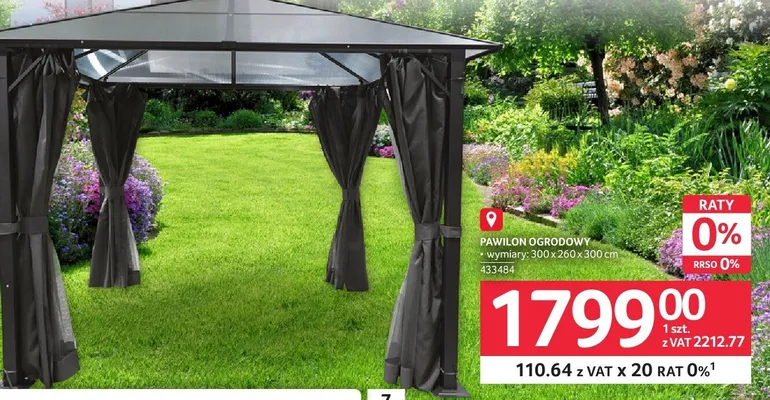 Pawilon ogrodowy 300x260x300cm 433484 promocja w Selgros