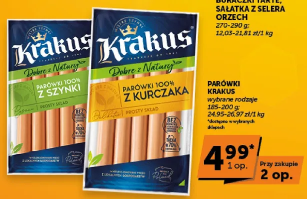 Parówki 100% z kurczaka Krakus promocja w ABC