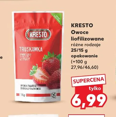 Owoce liofilizowane truskawka Kresto promocja w Kaufland