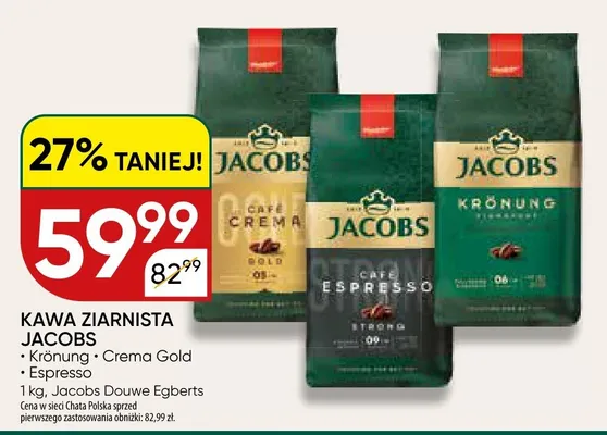 Kawa ziarnista Jacobs Krönung promocja w Chata Polska