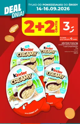 Jajko Kinder Creamy Egg z kremem mleczno-kakaowym i ryżem preparowanym promocja w Dealz