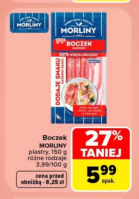 Boczek w plastrach Morliny promocja w Carrefour Market
