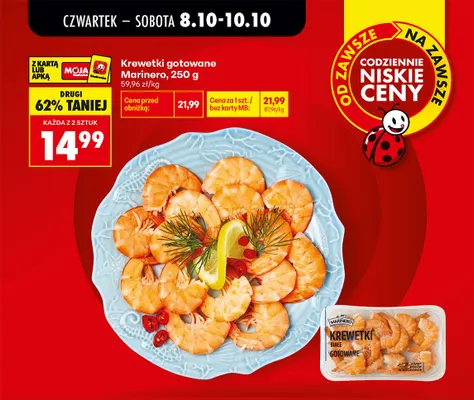 Krewetki gotowane Marinero promocja w Biedronka