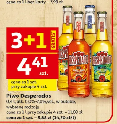 Piwo Desperados wybrane rodzaje w butelce promocja w Auchan