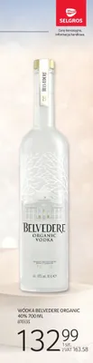 Wódka Belvedere Organic 40% 700 ML promocja w Selgros