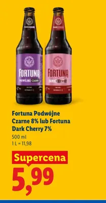 Piwo Fortuna Podwójne Czarne 8% promocja w Lidl