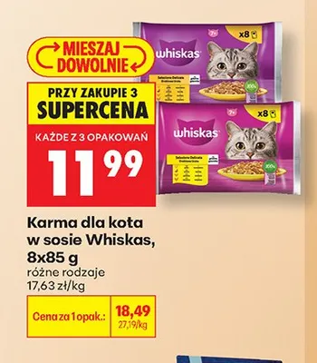 Karma dla kota w sosie Whiskas promocja w Biedronka