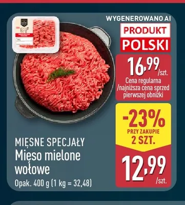 Mięso mielone wołowe Mięsne Specjały promocja w Aldi
