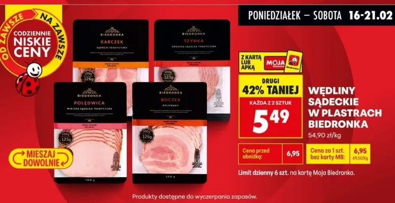 Wędliny sądeckie w plastrach  promocja w Biedronka