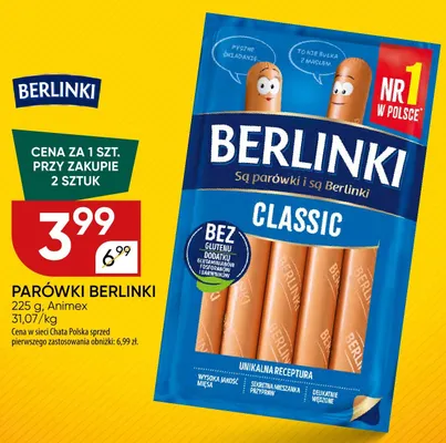 Parówki Berlinki Classic promocja w Chata Polska