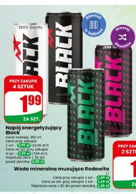 Napój energetyzujący Black Classic promocja w Dino