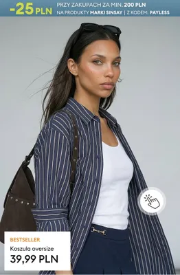 Koszula damska oversize Sinsay promocja w Sinsay