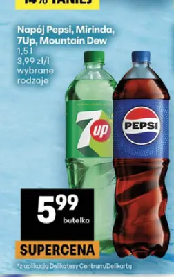 Napój gazowany Pepsi promocja w Delikatesy Centrum