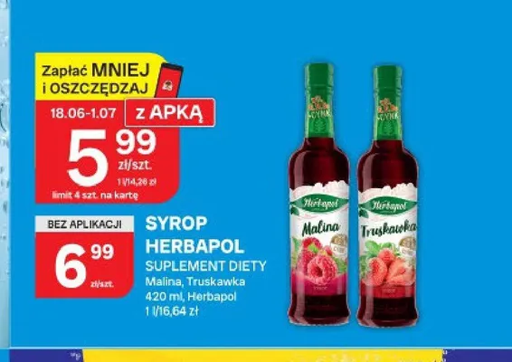 Syrop truskawka Herbapol promocja w Chorten