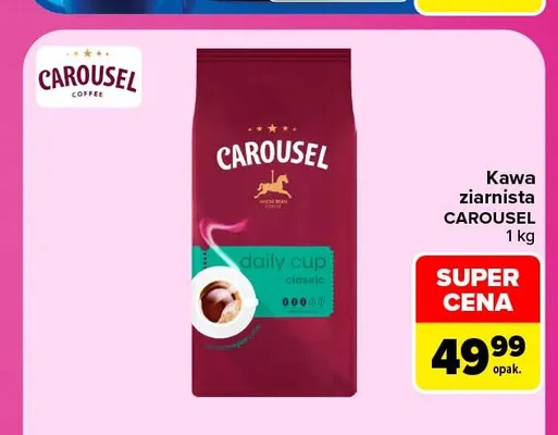 Kawa ziarnista Carousel promocja w Carrefour