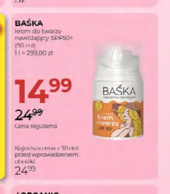 Krem do twarzy nawilżający SPF50+ Baśka promocja w Drogerie Jawa