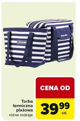 Torba termiczna plażowa różne rodzaje promocja w Carrefour