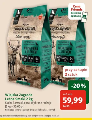 Sucha karma dla psa Wiejska Zagroda Leśne Smaki promocja w MAXI ZOO